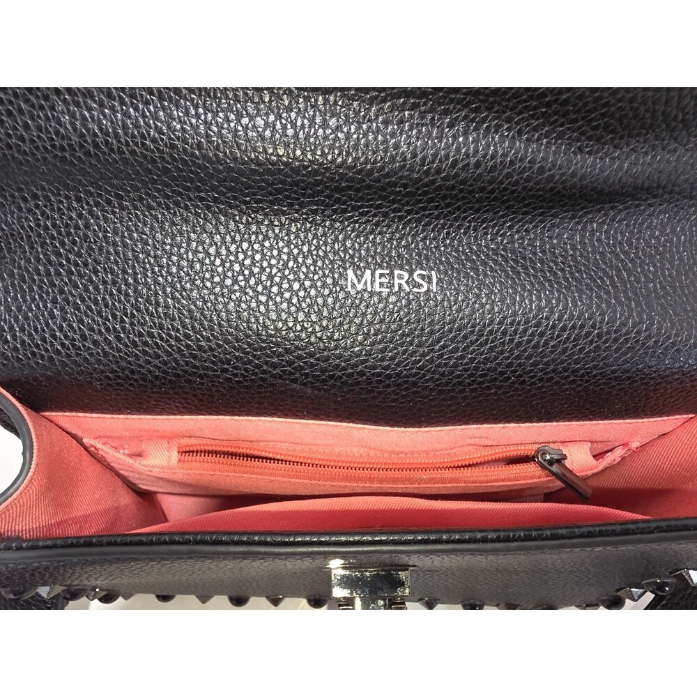 MERSI Vegan Crossbody Bag Multicolor Guitar Strap Black Studded - Picture 8 of 9